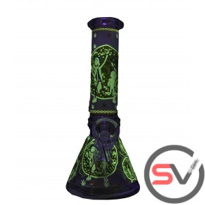 RICK AND MORTY TIME TRAVEL GLASS MINI BEAKER 8inch (GLOW IN DARK)